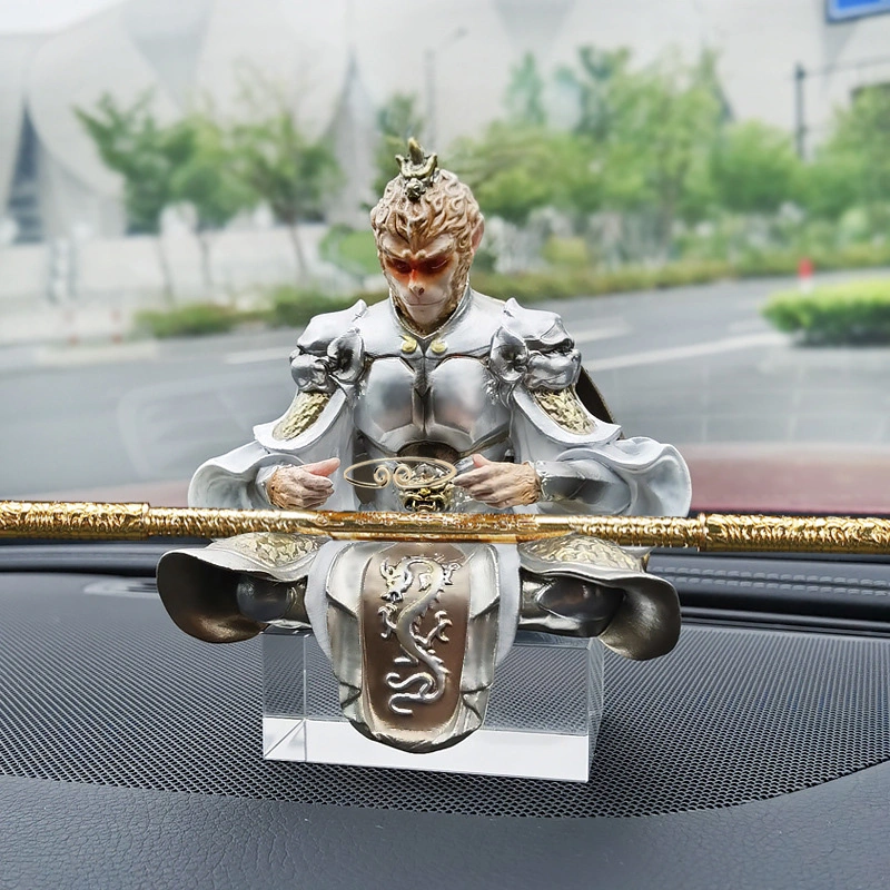 The Great Sage Car Ornament Chinese Mythology Figure Auto Home Desktop Decoration Crafts Collectible Gift White