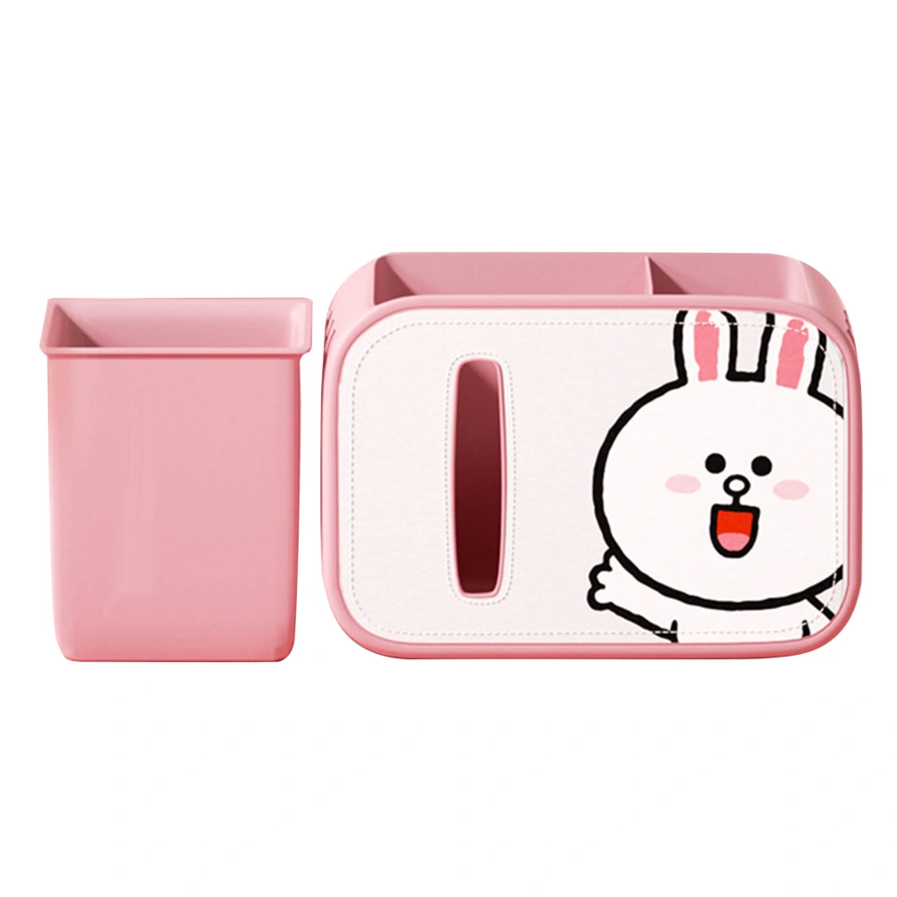 Car Trash Can Seat Back Leather Tissue Box Garbage Bin Container Case Car Interior Accessory White Rabbit