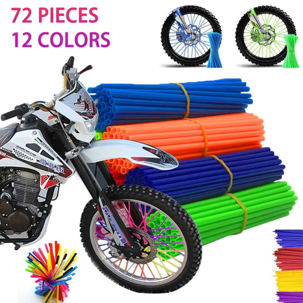 12/36/72PCS Plastic Motorcycle Wheel Spokes Wrap Tire Spoke Dirt Decoration