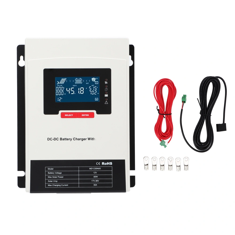 DC to DC Battery Charger Boost Buck MPPT Solar Charge Controller 12V 30A 400W Aluminium Alloy for RV Boat