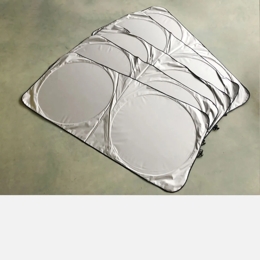 Car Windshield Sun Shade Silver Cloth Complete Coverage Sun Visor Block for Universal Car 74.8x35.4in
