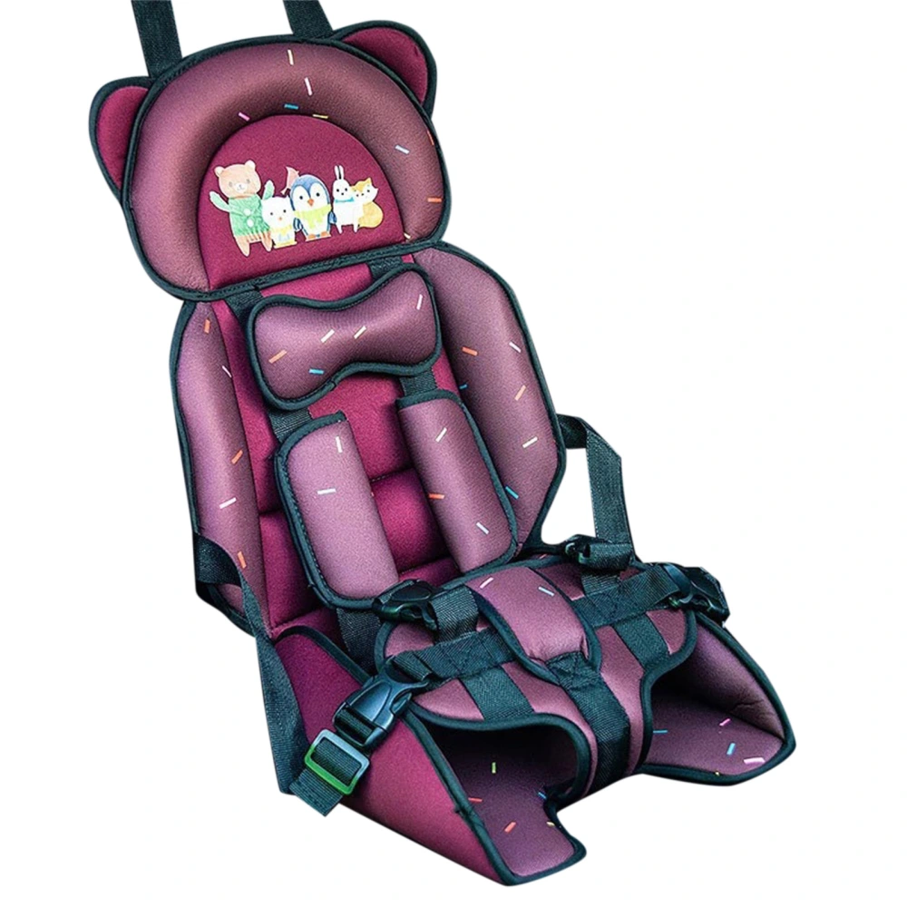 Baby Seat Chair Portable Car Safety Cushion Breathable Kids Sitting Mattress for Children Under 12 Years Old Grain Print Bear