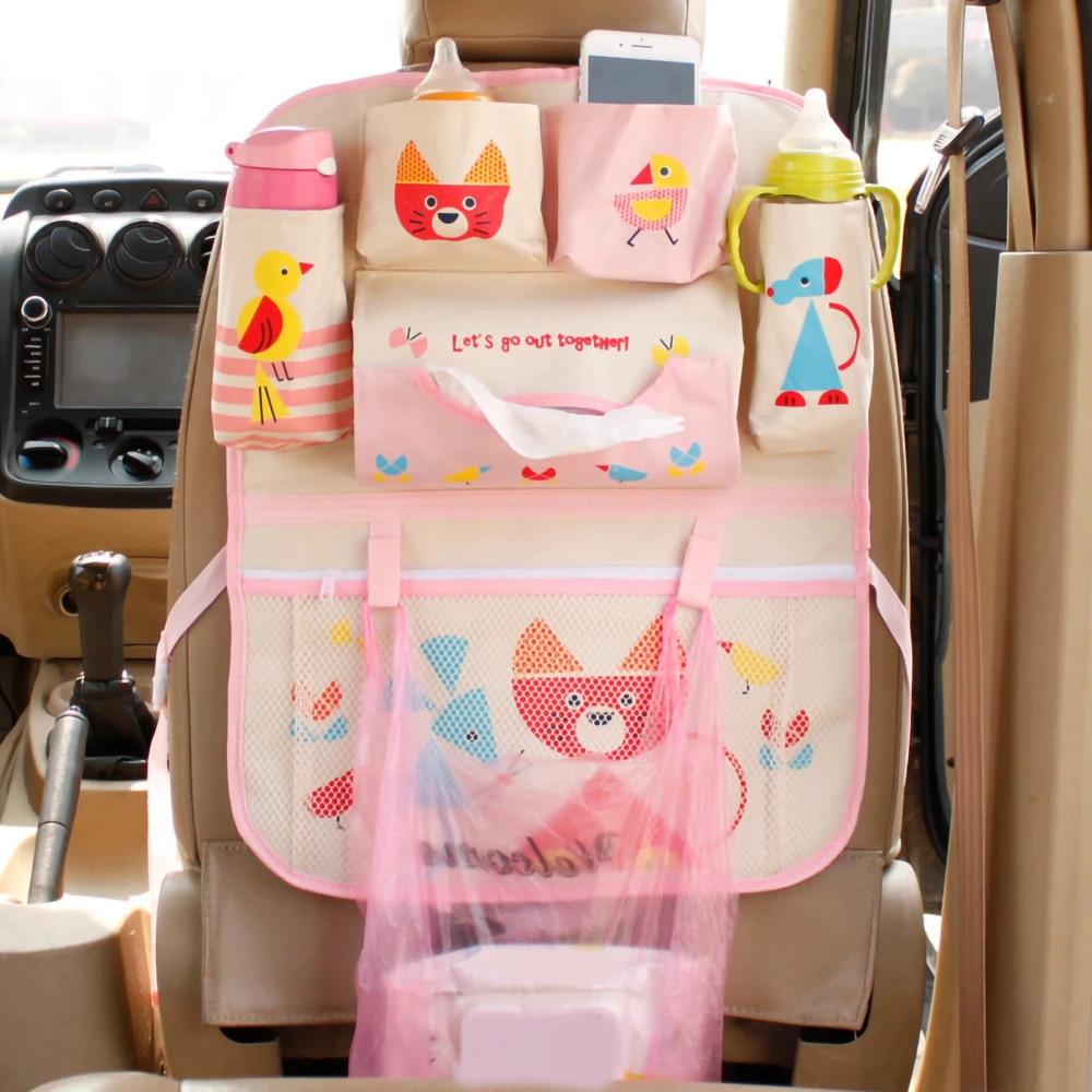 Car Backseat Storage Bag Cartoon Multifunction Auto Backseat Storage Pocket Organizer for Car Type 3