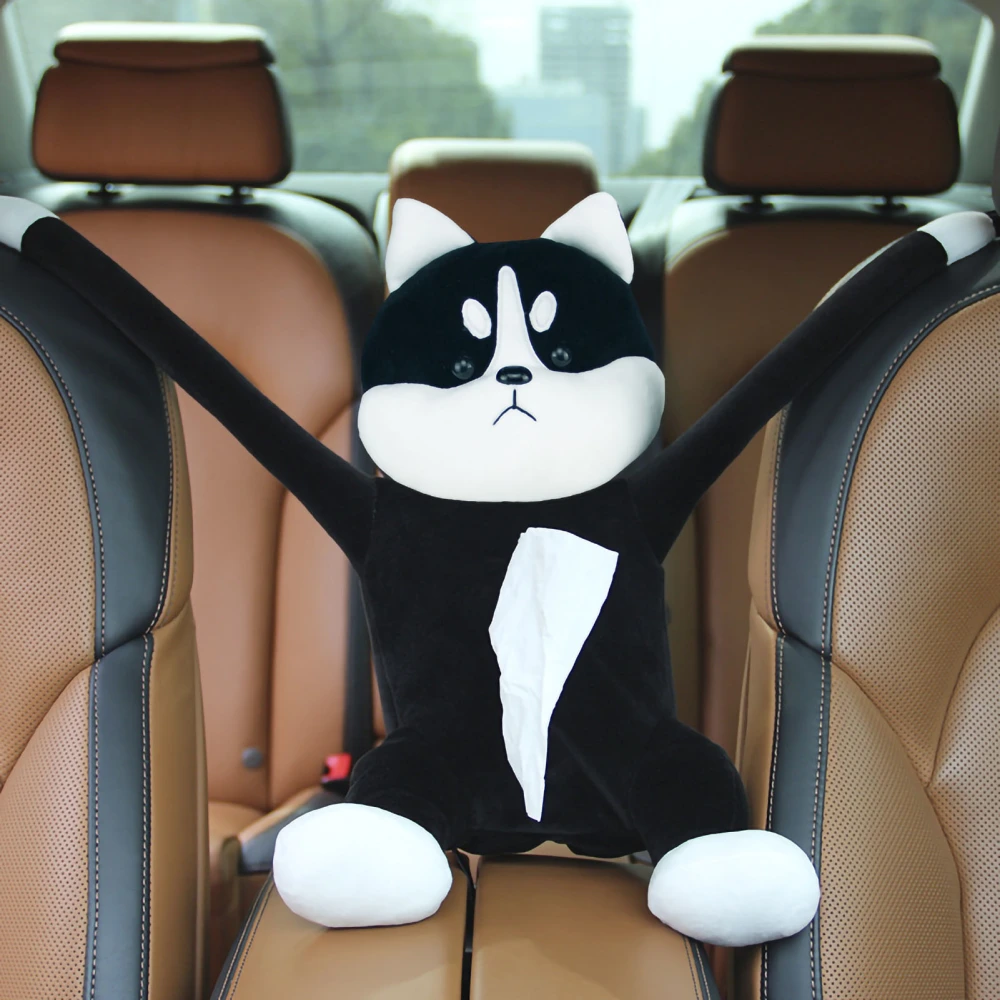 Plush Tissue Box Cute Cartoon Tissue Container Hanging Hook Multipurpose for Home Car Armrest Between Back Seat Type 2