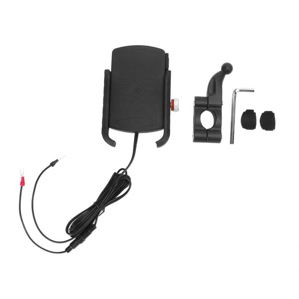 2 in 1 Handlebar Wireless Charger 15W QC3.0 USB Fast Charging Motorcycle Phone Holder 12‑24V