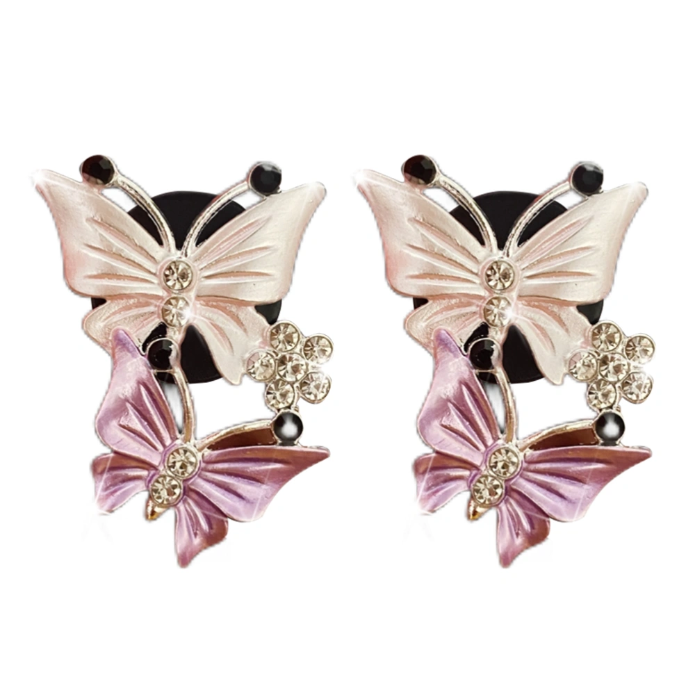 2Pcs Butterfly Car Air Vent Clip Car Fragrance Car Diffuser Air Freshener Rhinestone Car Bling Accessories