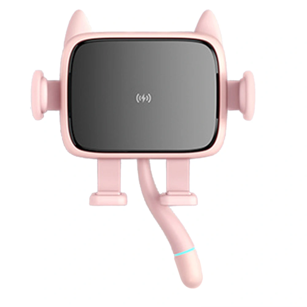 2 in 1 15W Wireless Car Charger Cell Phone Holder Automatic Clamping for Dashboard Air Vent Pink