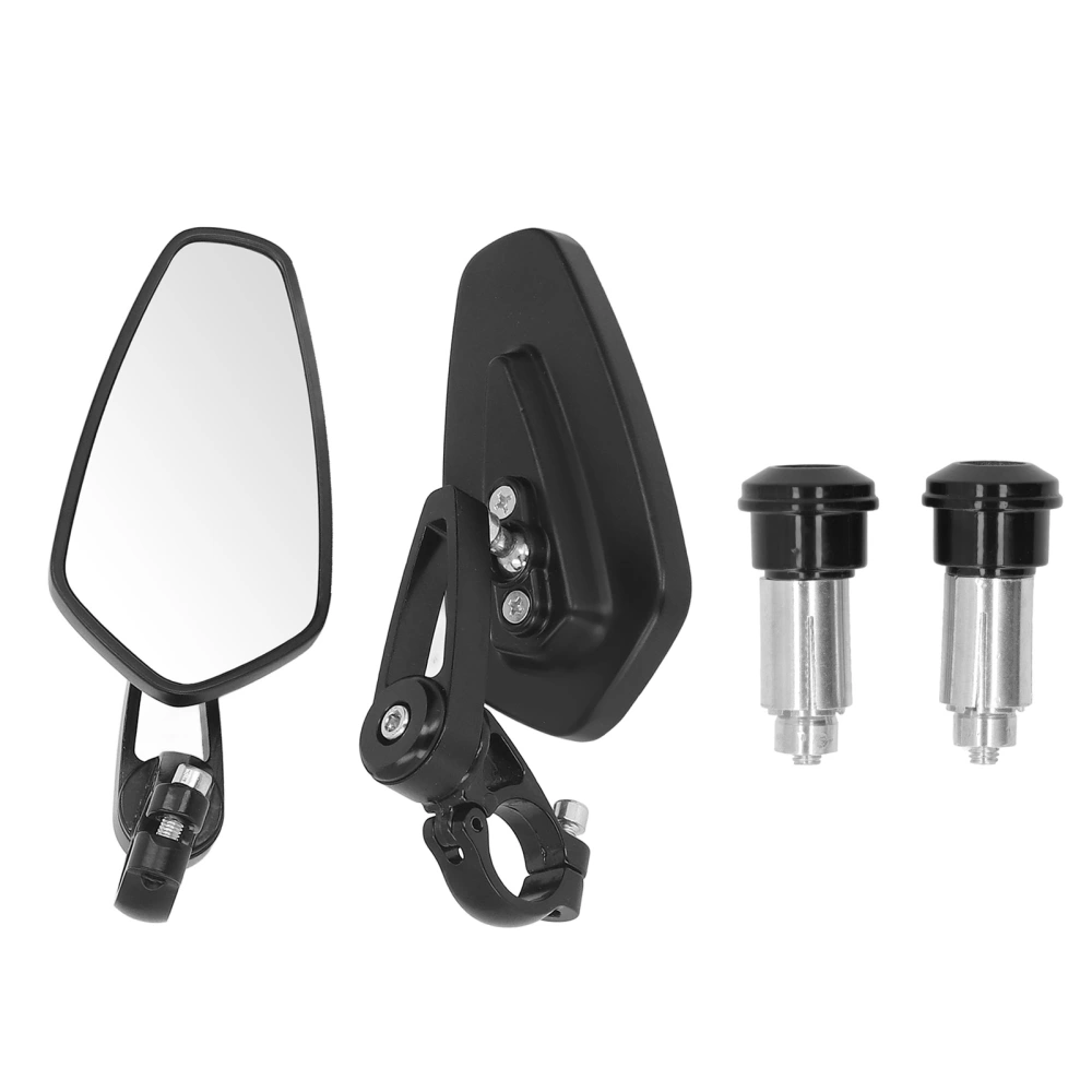 Pair Motorcycle Rear View Mirror 7/8in Handle Bar End Mirror Adjustable Angle Replacement for Benelli Tornado 2001‑2009