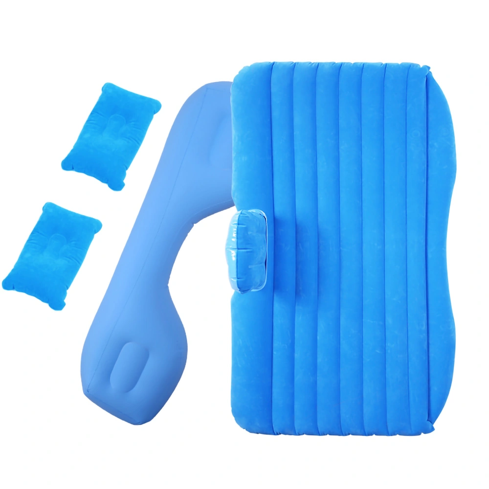 Car Air Mattress Portable Inflatable Travel Bed Flocking Sleeping Pad for Camping SUV RV Truck Blue