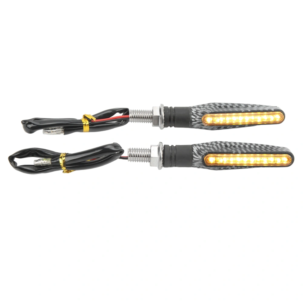 1 Pair 12V Motorcycle Turn Signal Lights LED Indicator Lamp for Sport Street Bike Off Road Chopper Carbon Fiber