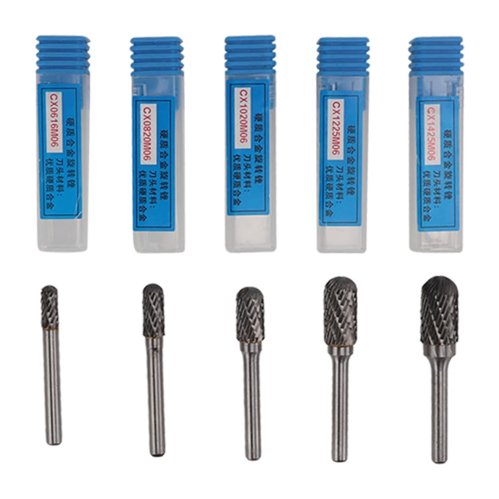 Carbide Rotary Burr Set Double Cut 6mm Shank Grinding File for Car Boat Aviation Polishing Drilling