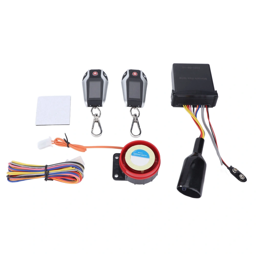 Motorcycle Alarm System PKE Sensing LCD Display Multifunction Anti Theft Device for ATV Offroad Vehicle White Case Without Tire Pressure Monitor Sensor