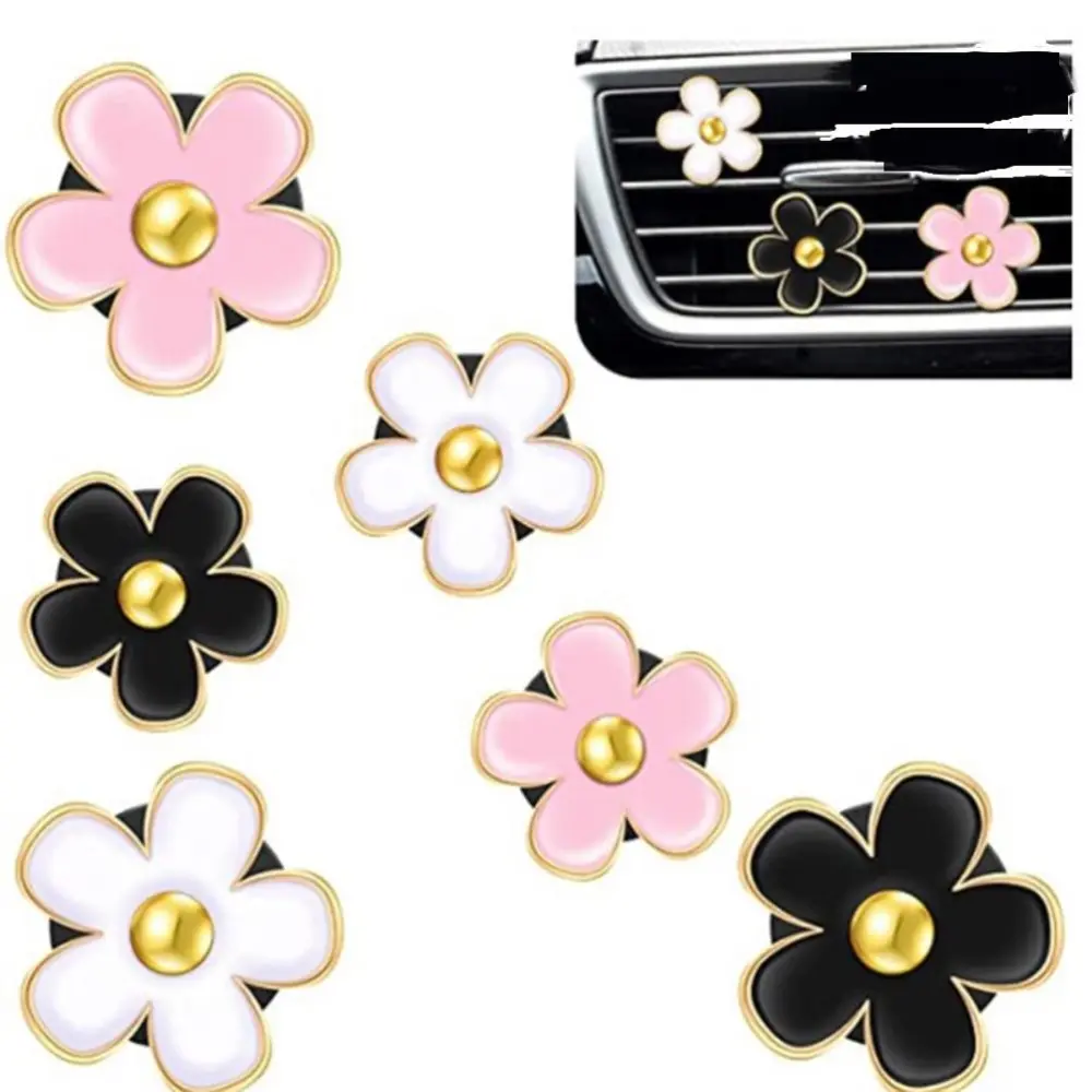 6 Pcs Flowers Car Air Vent Clips Lovely Flower Aromatherapy Car Air Freshener Car Air Vent Decorations