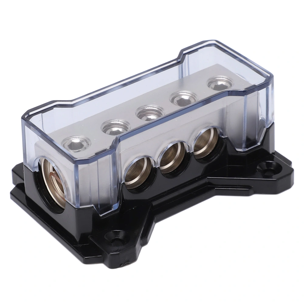 Power Distribution Block 0GA in 4GA Out Zinc Alloy Chrome Plated Universal for Car Audio