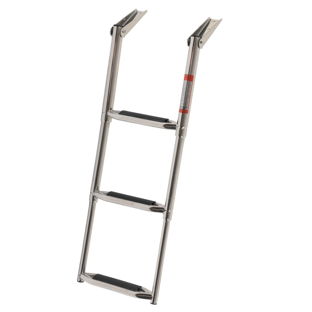 3 Step Boat Ladder Marine Stainless Steel Ladder 400lbs Bearing Silver For Yachts RVs Trucks