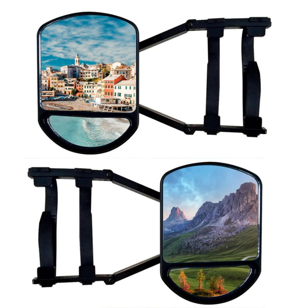 2Pcs Car Towing Mirror Adjustable Clip On Trailer Towing Mirror External Mirrors Trailer Extension