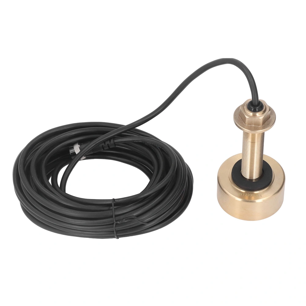 Fish Finder Water Temp Sensor 3 Pin 600W 50KHz 200KHz High Sensitivity Bronze Housings 10m Cable
