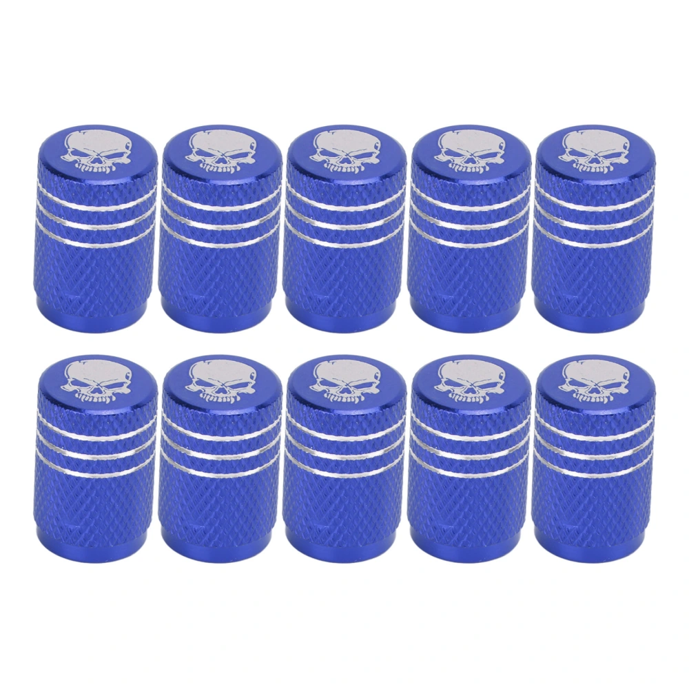 10 Pieces Skull Pattern Car Wheel Tire Valve Stem Caps Universal for Cars SUVs Bikes Trucks Motorcycles Blue