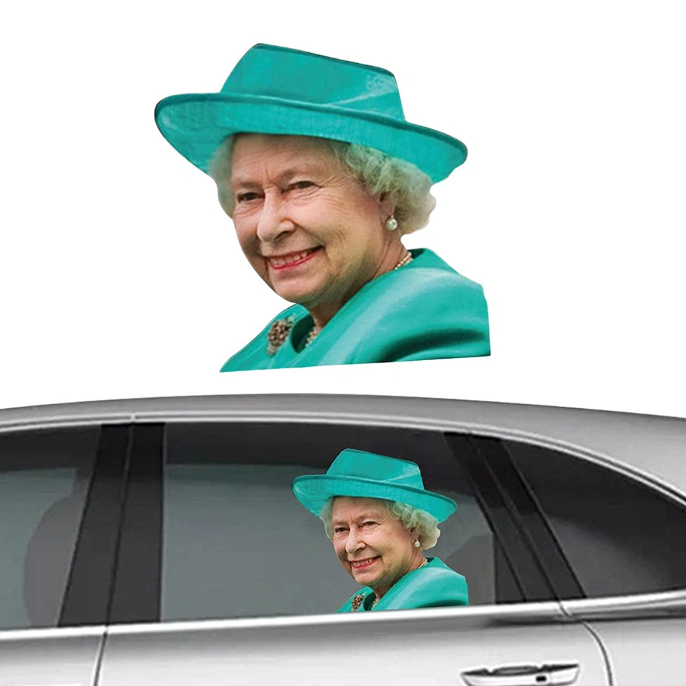 Queen Car Sticker Car Window Decal Waterproof PVC Queens Jubilee 2022 Decorations Car Window Sticker Union Jack Decor