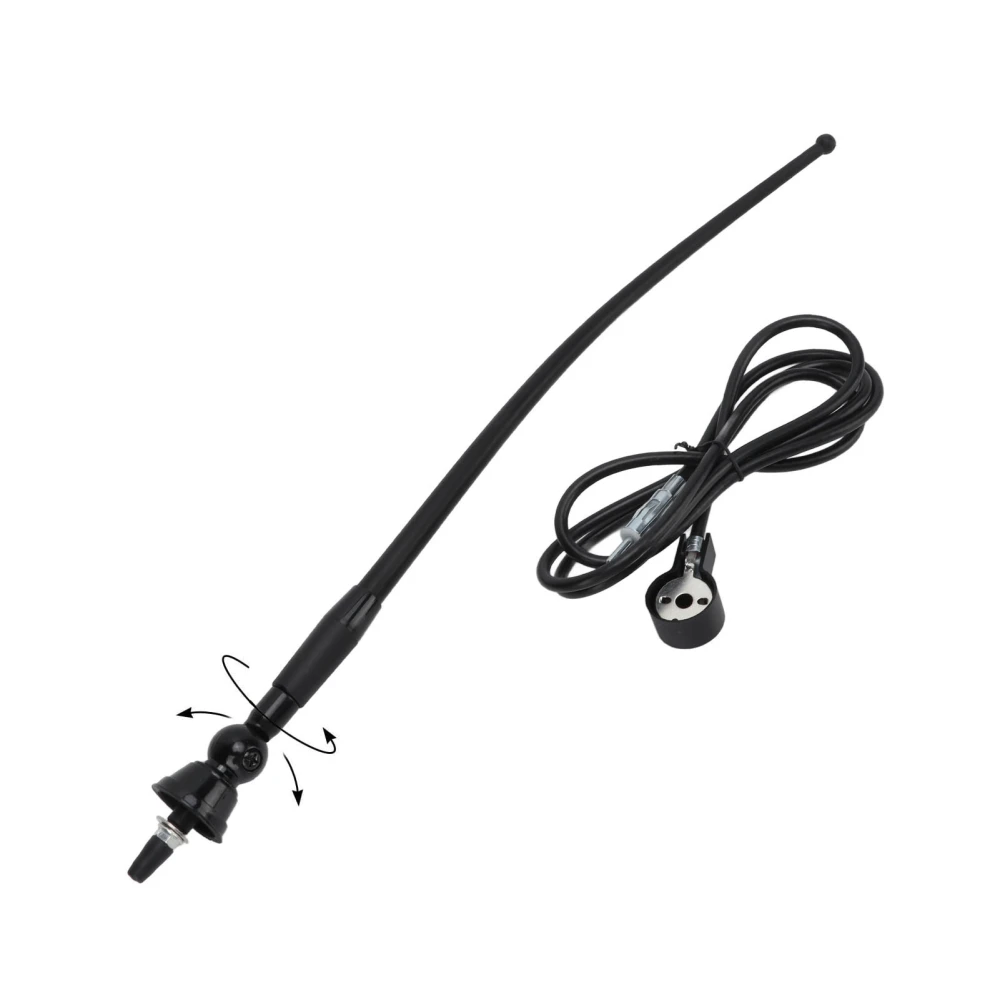 Universal Car FM AM Antenna High Flexible Auto Radio Aerial with Din Male Connector for Truck Bus Caravan