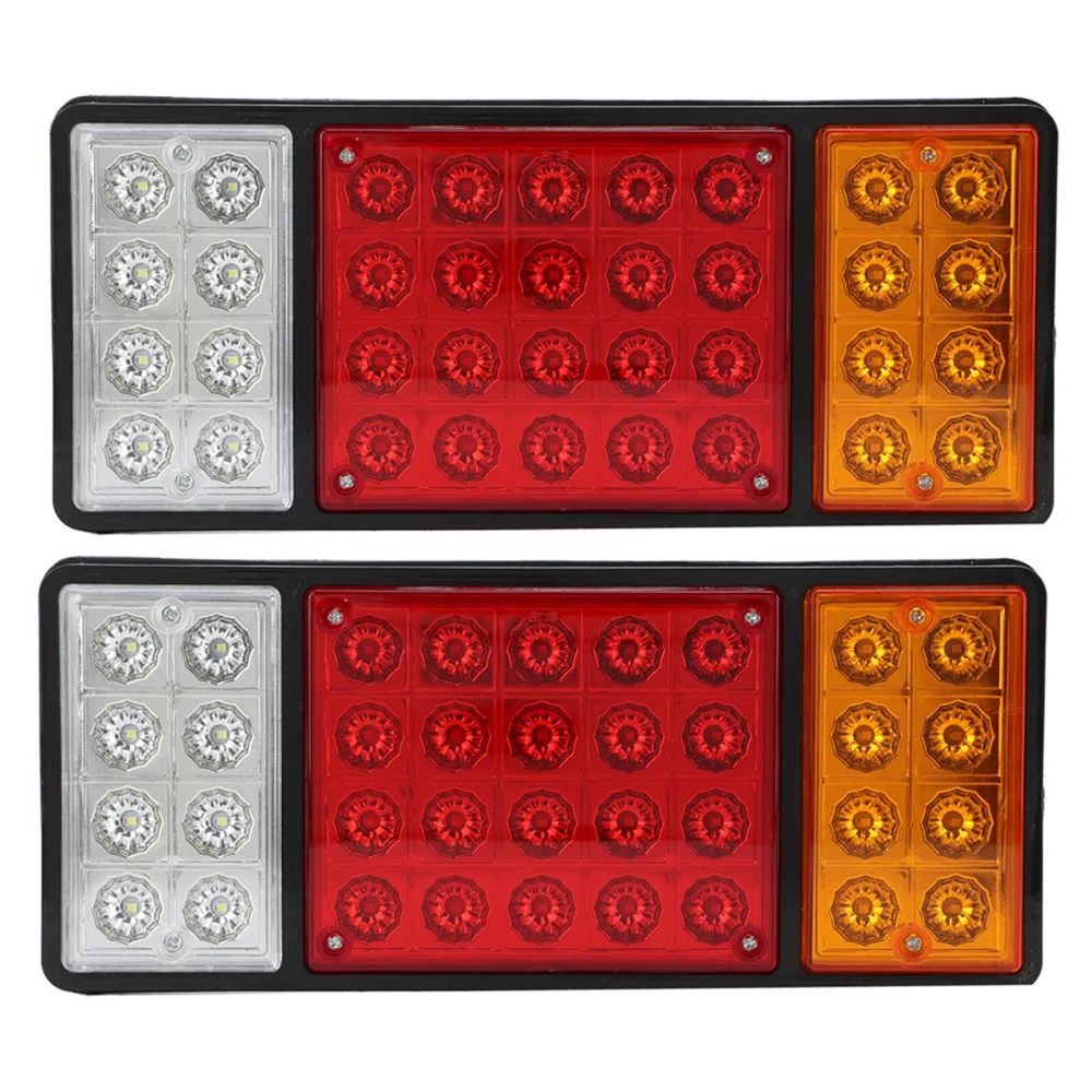 2 Pcs Rear Tail Lights 12V 36 LED High Visibility Signal Indicator Lamp for Caravan Truck