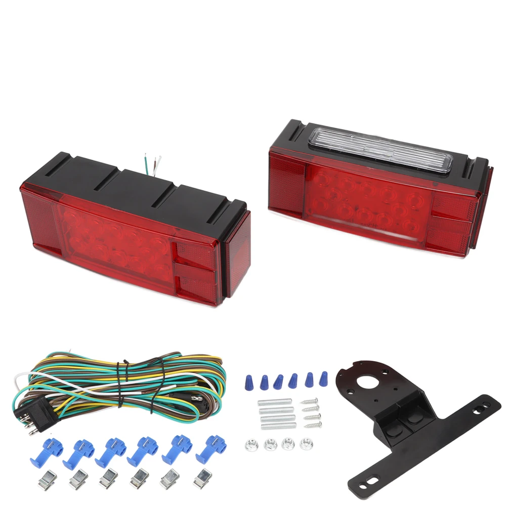 2PCS 12V LED Trailer Lights Submersible Waterproof Rectangular Tail Lamp for RV Marine Boats