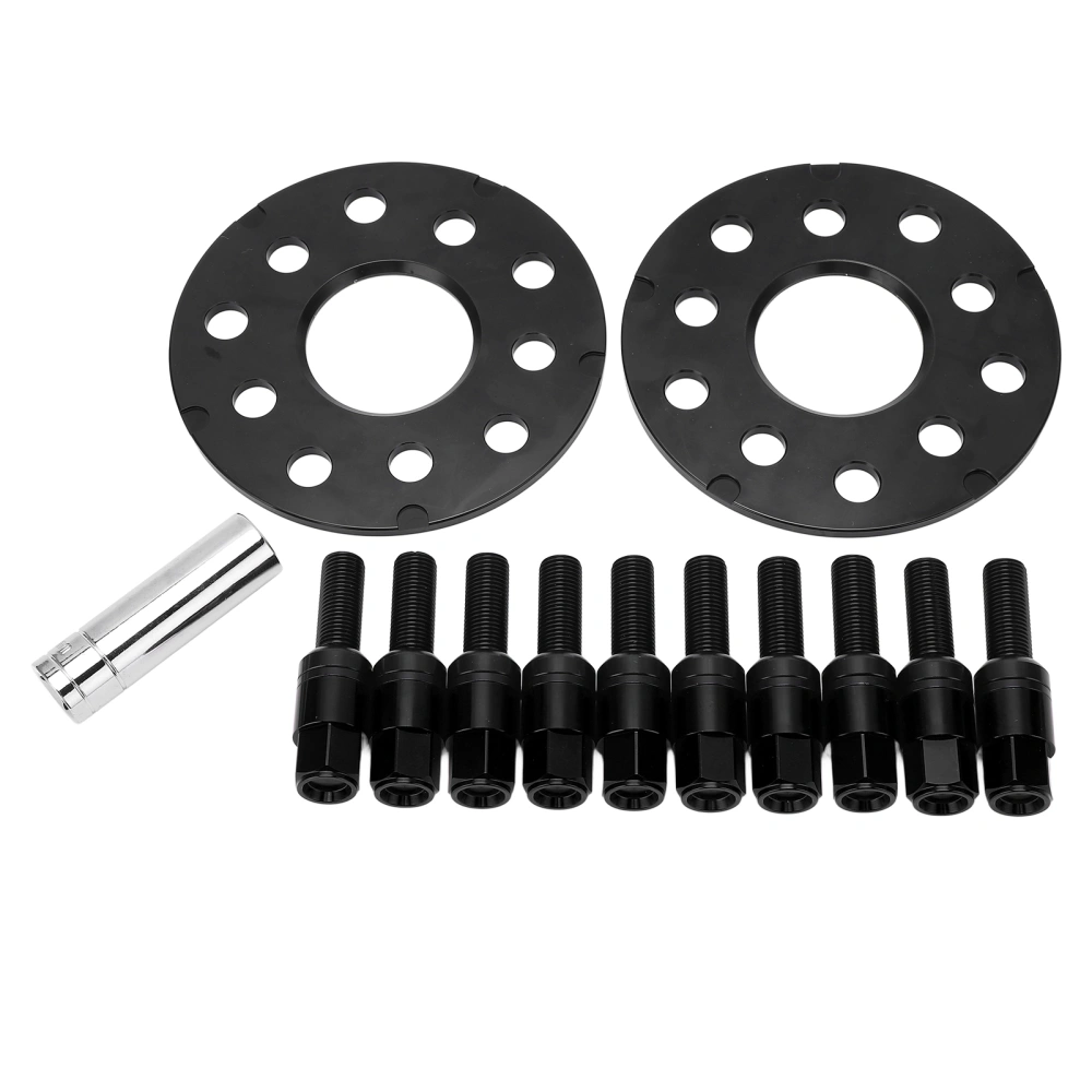 2PCS 5mm 5x100/5x112 Hub Centric Wheel Spacer Kit with Bolt Replacement for A3 A4 A5 A6 A8 1997‑2008 Black