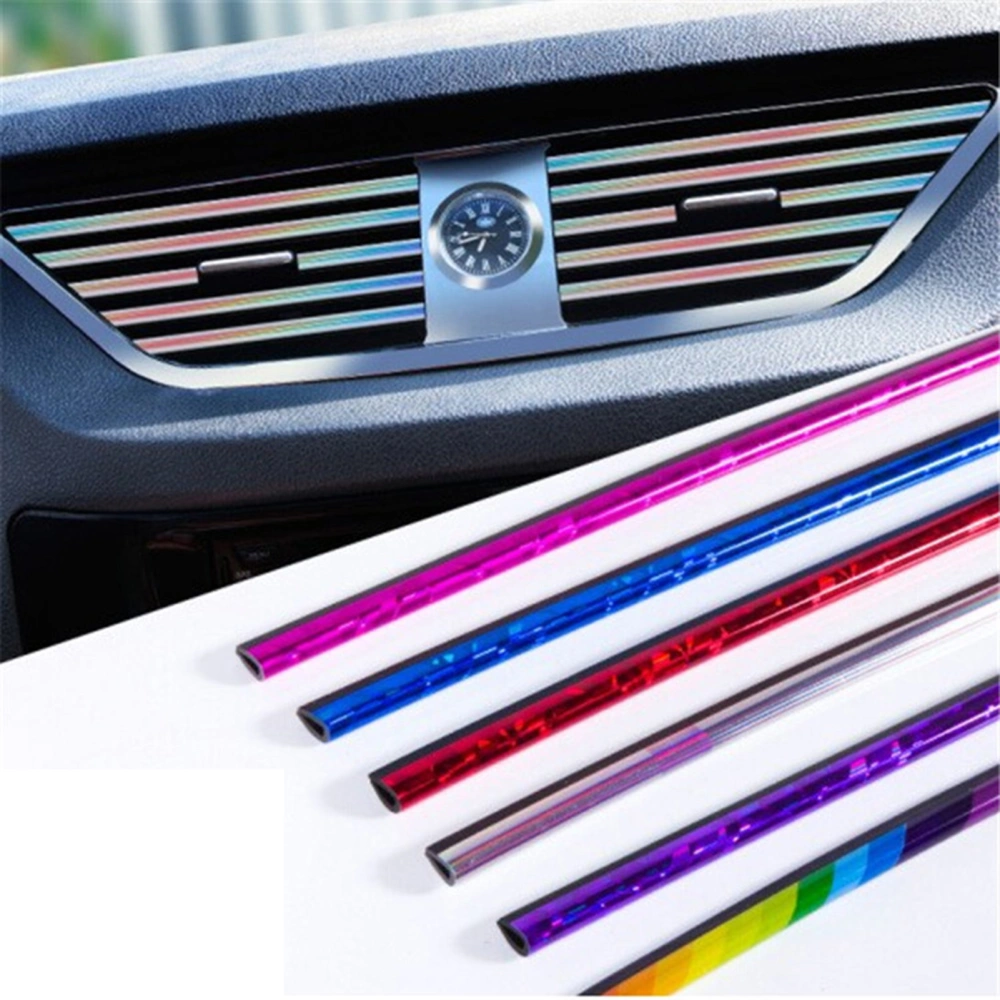 10pcs Car Air Conditioner Vent Trim Colorful PVC Stylish Interior Moulding Strip for Decoration