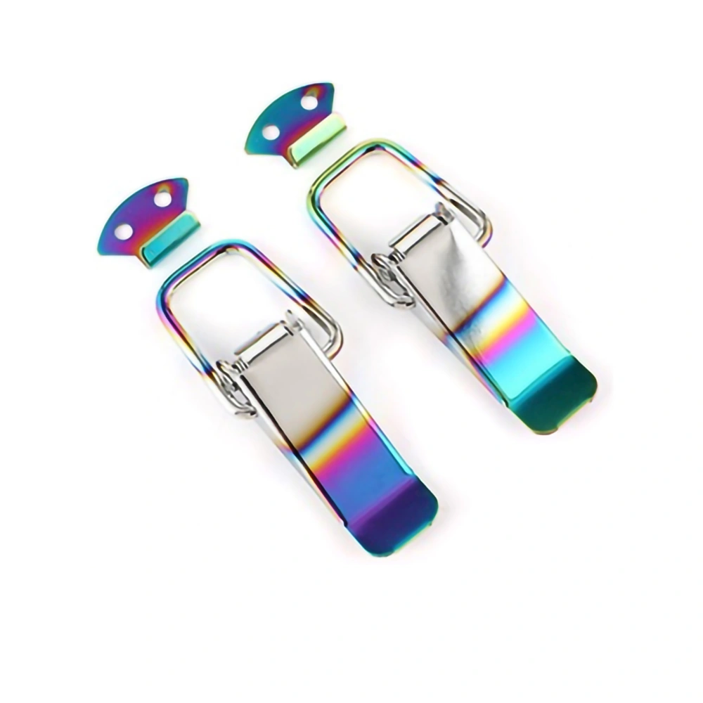 Pair Car Bumpers Trunk Hatch Lid Quick Release Fasteners Hook Lock Clips Auto Truck Exterior AccessoriesHalf Burnt Colorful L