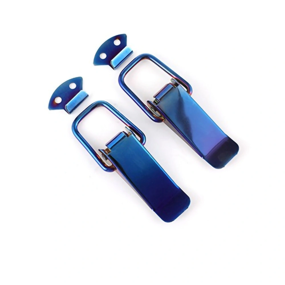 Pair Car Bumpers Trunk Hatch Lid Quick Release Fasteners Hook Lock Clips Auto Truck Exterior AccessoriesBurnt Blue L