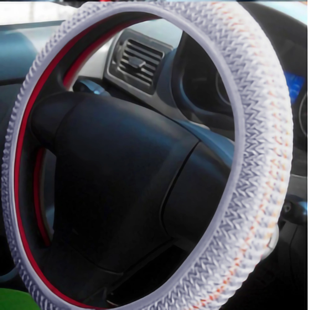 15in Car Steering Wheel Cover Nonslip Ice Silk Universal Protective Comfortable for Men WomenGrey Brown