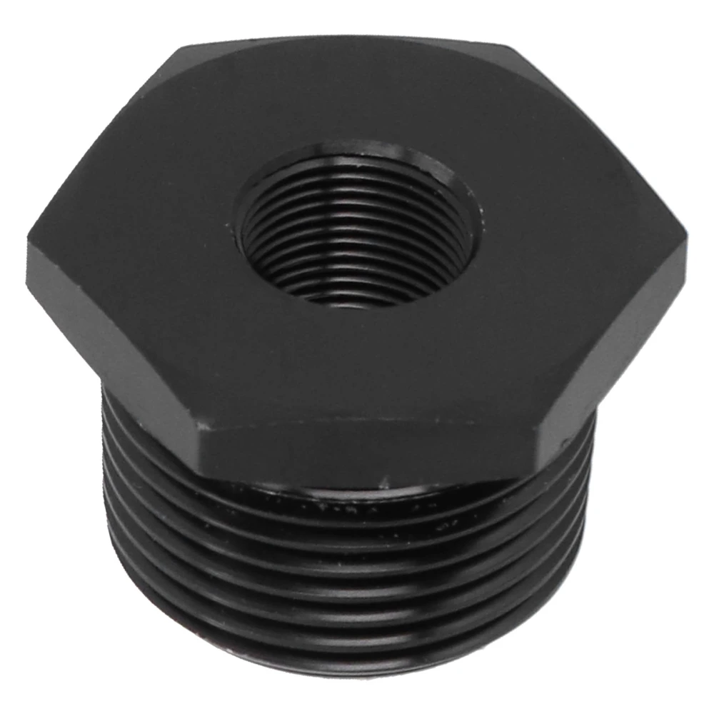 Oil Filter Threaded Adapter Inside 1/2‑28 to Outside 3/4NPT Black Aluminum Rustproof 011C Automobile Accessory