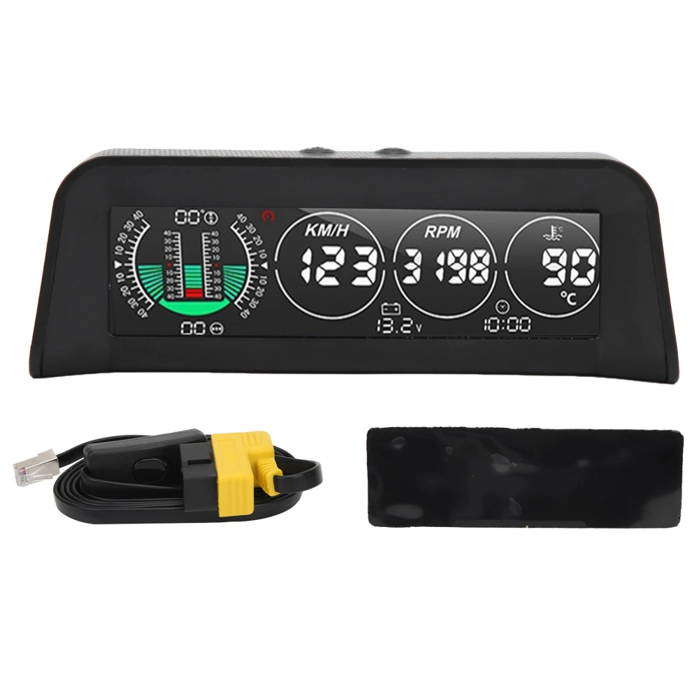 Carbon Fiber Style HUD Head‑Up Display Slope Meter Overspeed Water Temperature Warning Fatigue Driving Alarm Universal