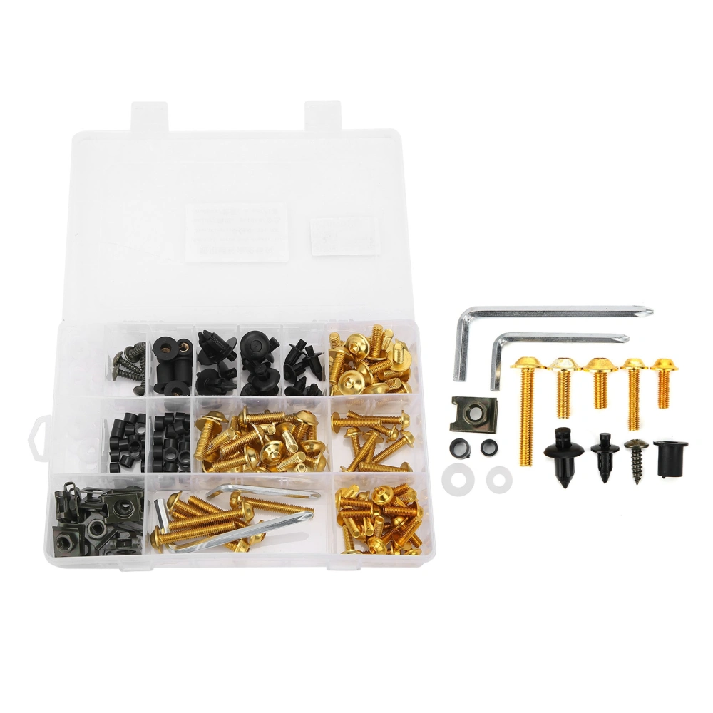 Universal Motorcycle Fairing Windshield Bolt Kit Screws Fasteners Aluminium for RepairingGold