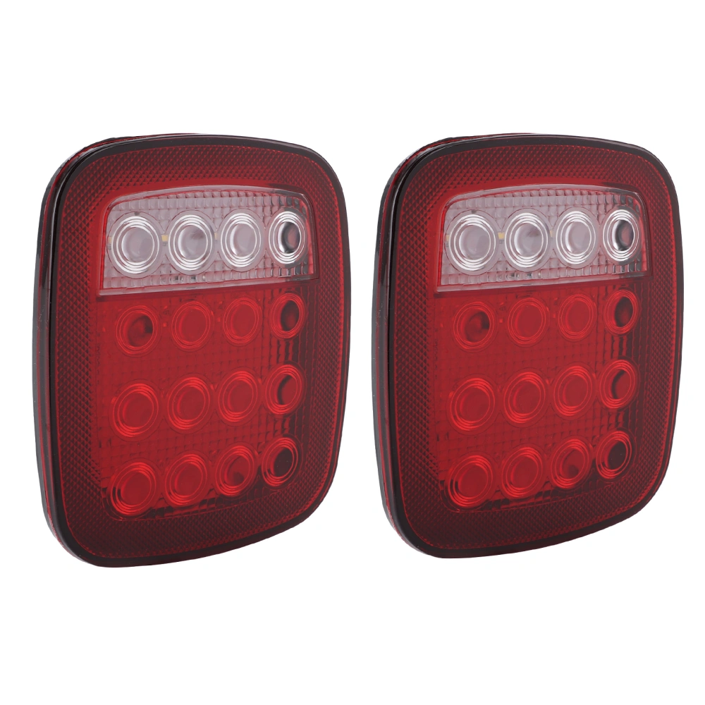 16LED Reversing Light Dual Color Red White Side Marker Lamp SquareShape Fit for Jeep Wrangler JK CJ YJ 19762006