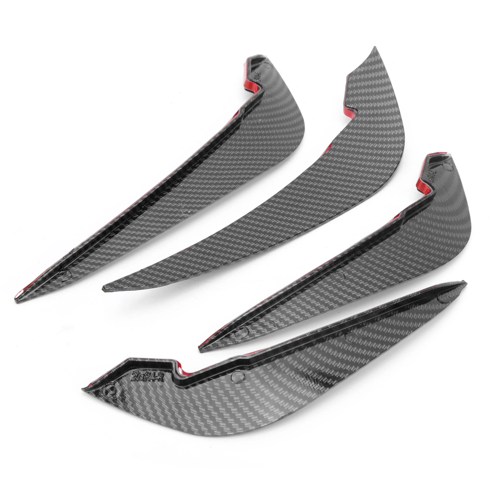 Car Bumper Lip Splitter Fin Canard Auto Upgraded Accessory Fit for A4 B9 2020‑2021Carbon Fiber Pattern