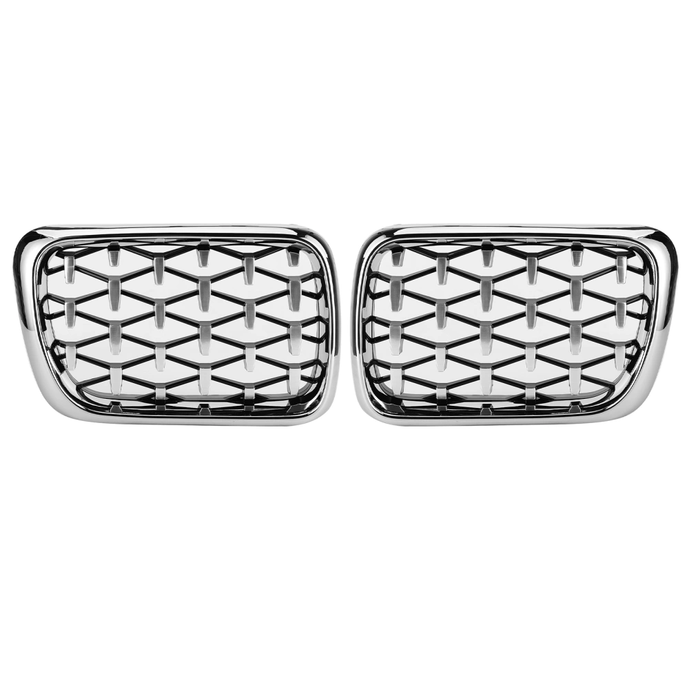 Pair of Front Bumper Grilles Hood Kidney Grill 51138195151 Fit for 3 Series E36 M3 1997-1999Chrome