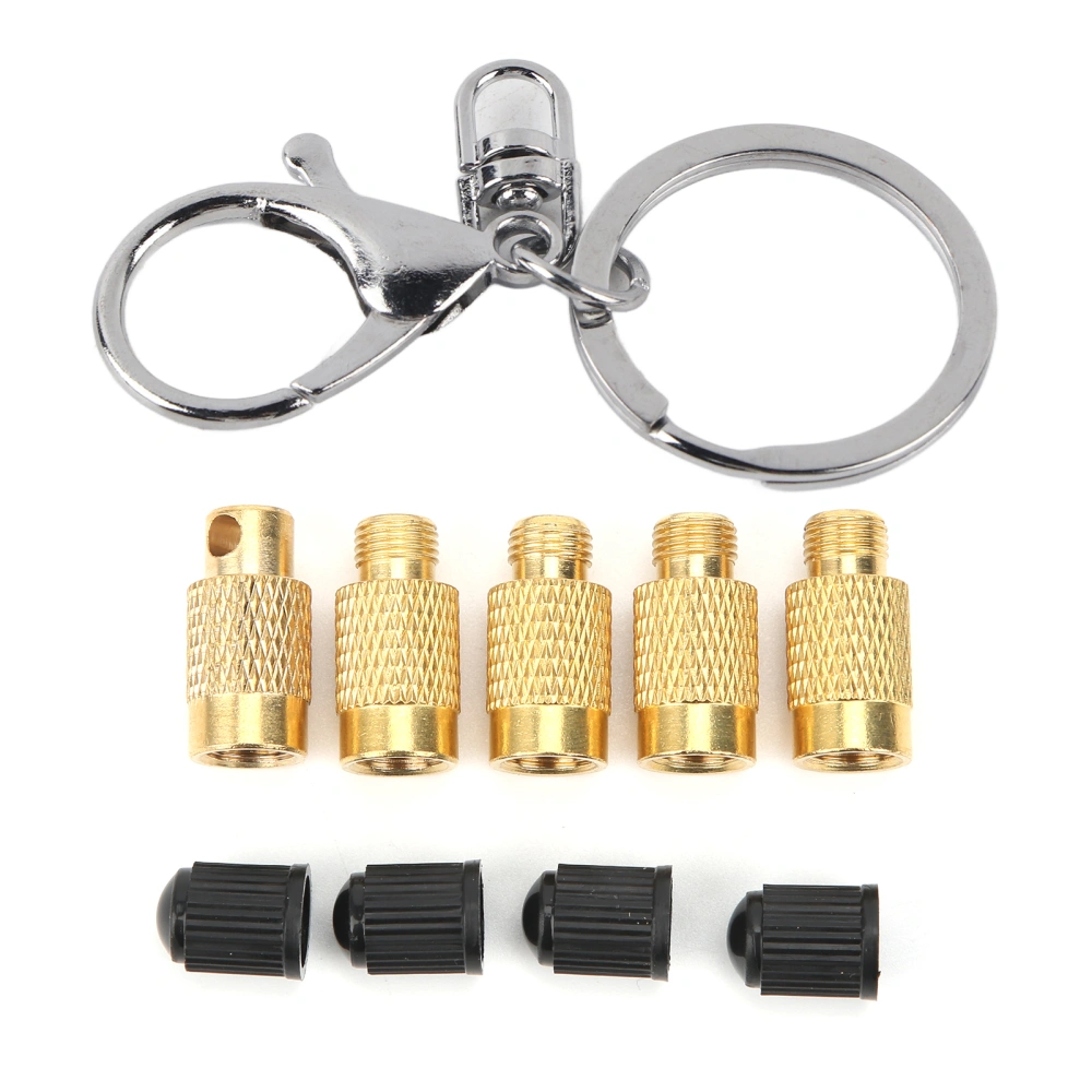 4‑in‑1 Tire Deflator Portable Tyre Deflation Valve Tools for Offroad Vehicles with Valve Caps Keychain