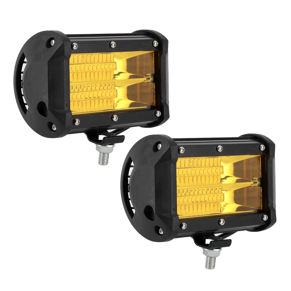 144W LED Work Light 48pcs Chips Dual Row with Mounting Accessory 6000K IP68 Waterproof UniversalYellow Light