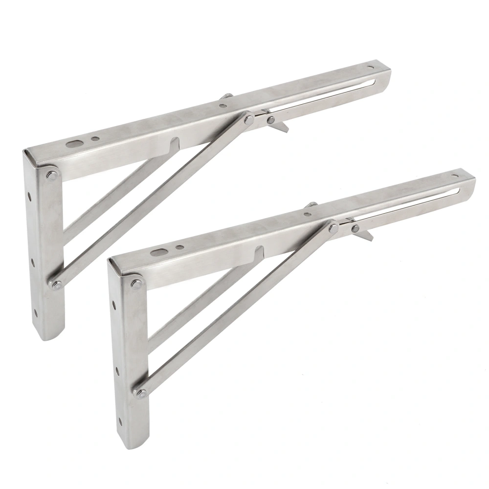 Pair of 12in Triangular Foldable Bracket 330lb Bearing Collapsible Shelf Support Bracket for Garage Table Bench