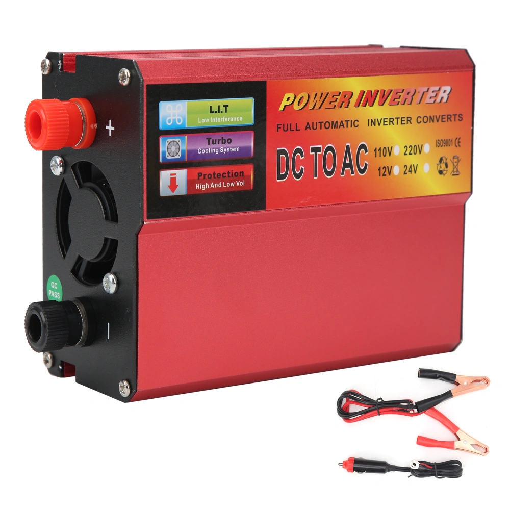 500W Portable Smart Power Inverter Modified Sine Wave Multi‑Protection DC12V to AC110V with USB Charging Port