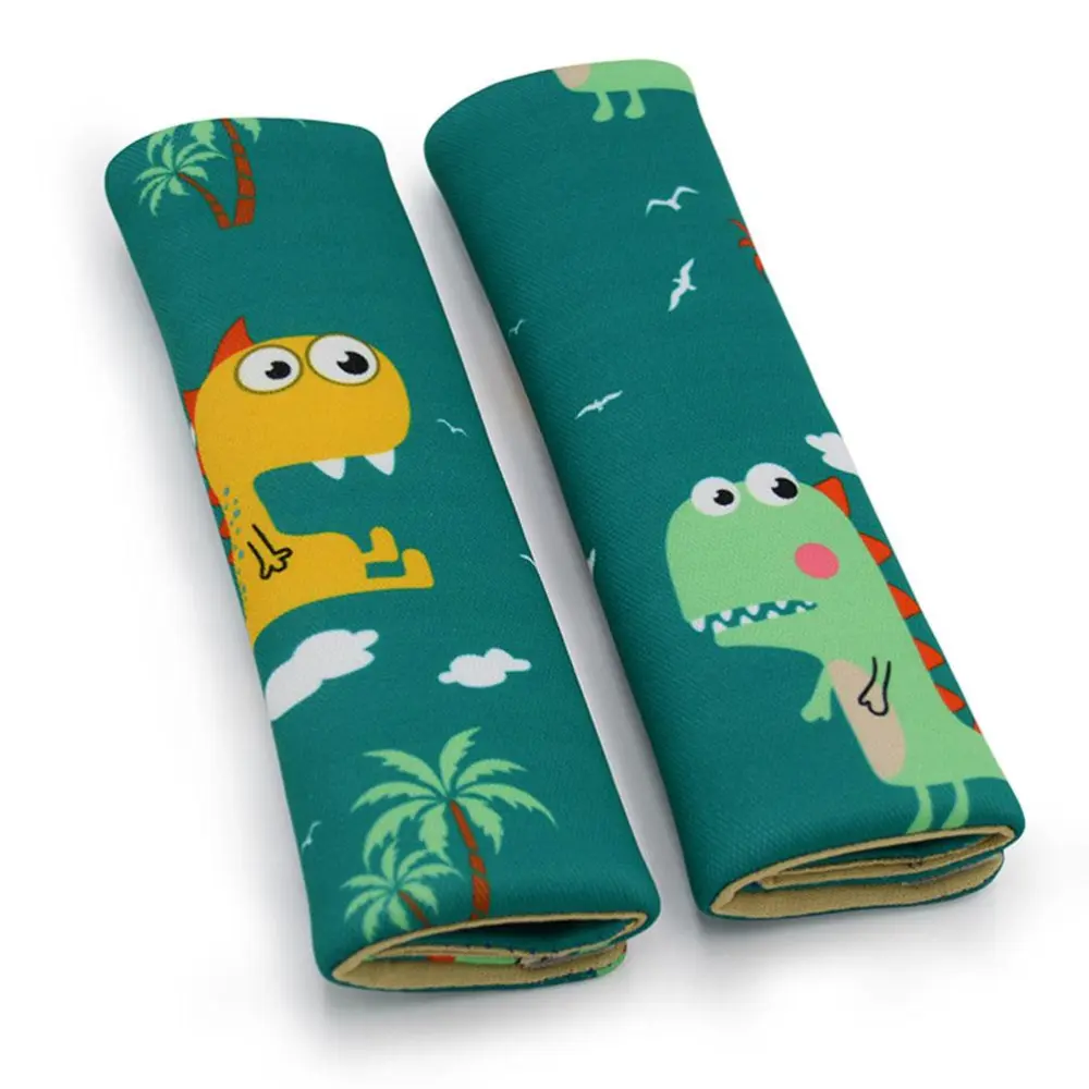 2Pcs Cartoon Printed Seat Belt Pads Kids Car Seat Belt Cover Pad Car Shoulder Cover Cushion Car Accessories