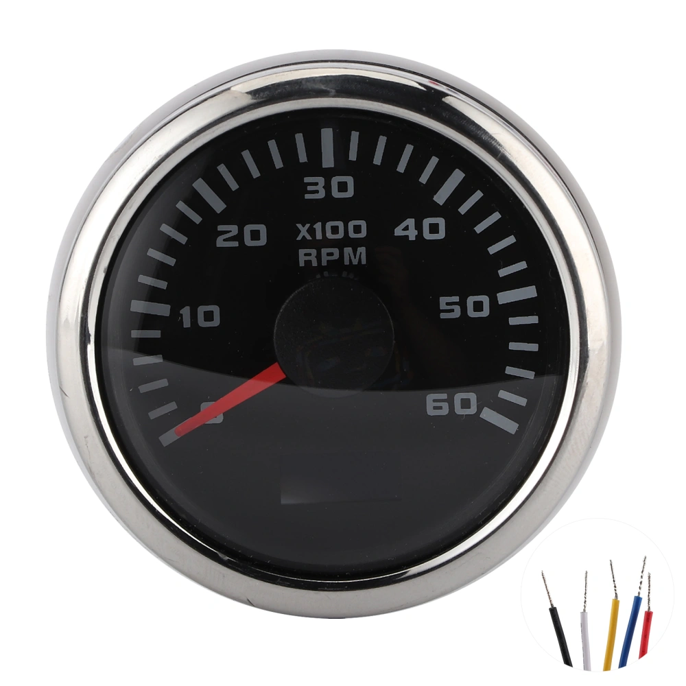 52mm/2in 6000RPM Tachometer LCD for Auto Outboard Engine Construction Machinery Motorcycle