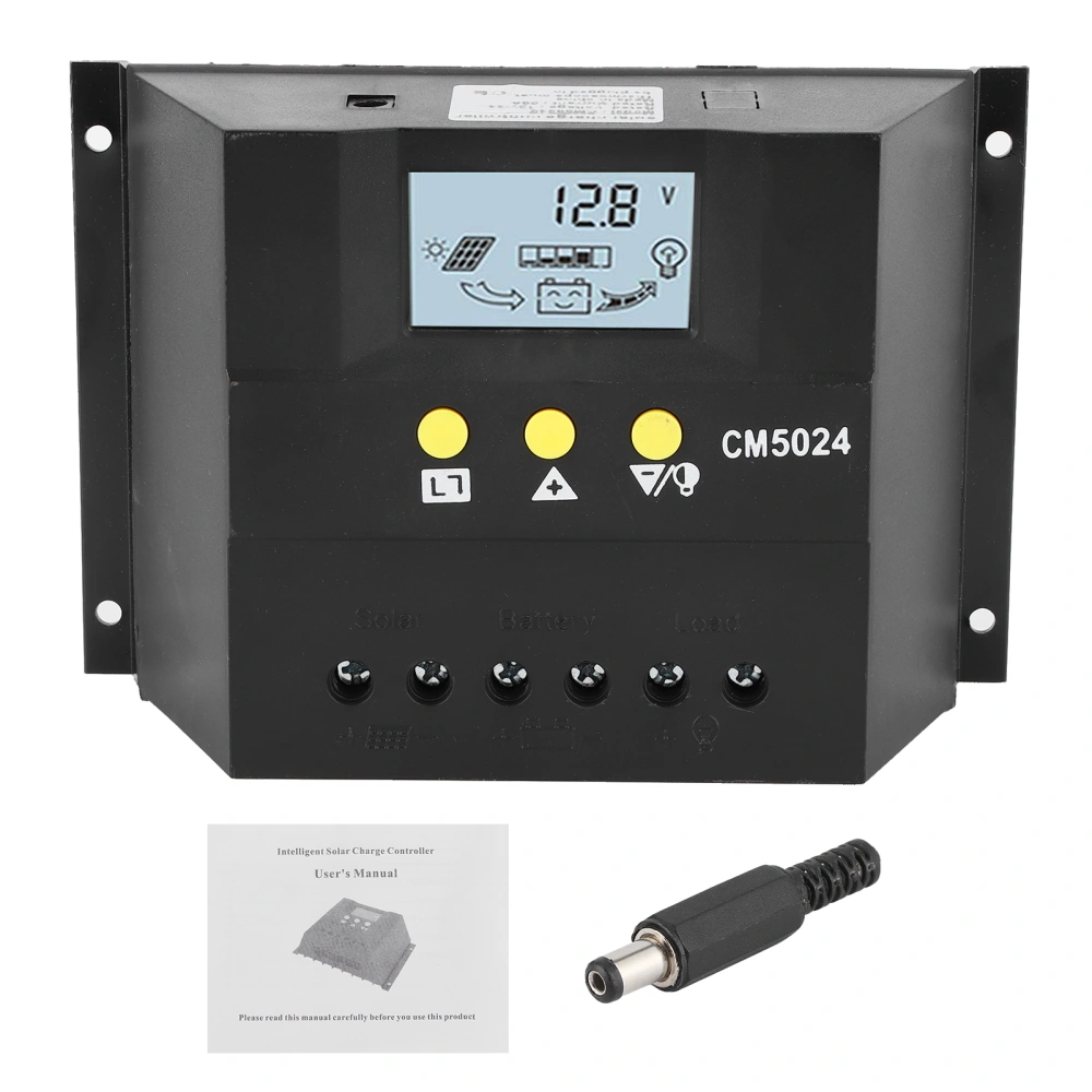 PWM Solar Charge/Discharge Controller Cell Panel Battery System LCD Display 50A 12V/24V