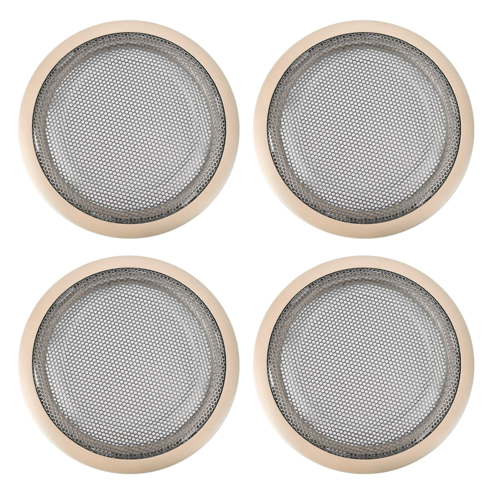 4Pcs Inner Door Horn Frame Car Speaker Audio Panel Cover Trim Fit for 3 Series F30/F35Beige