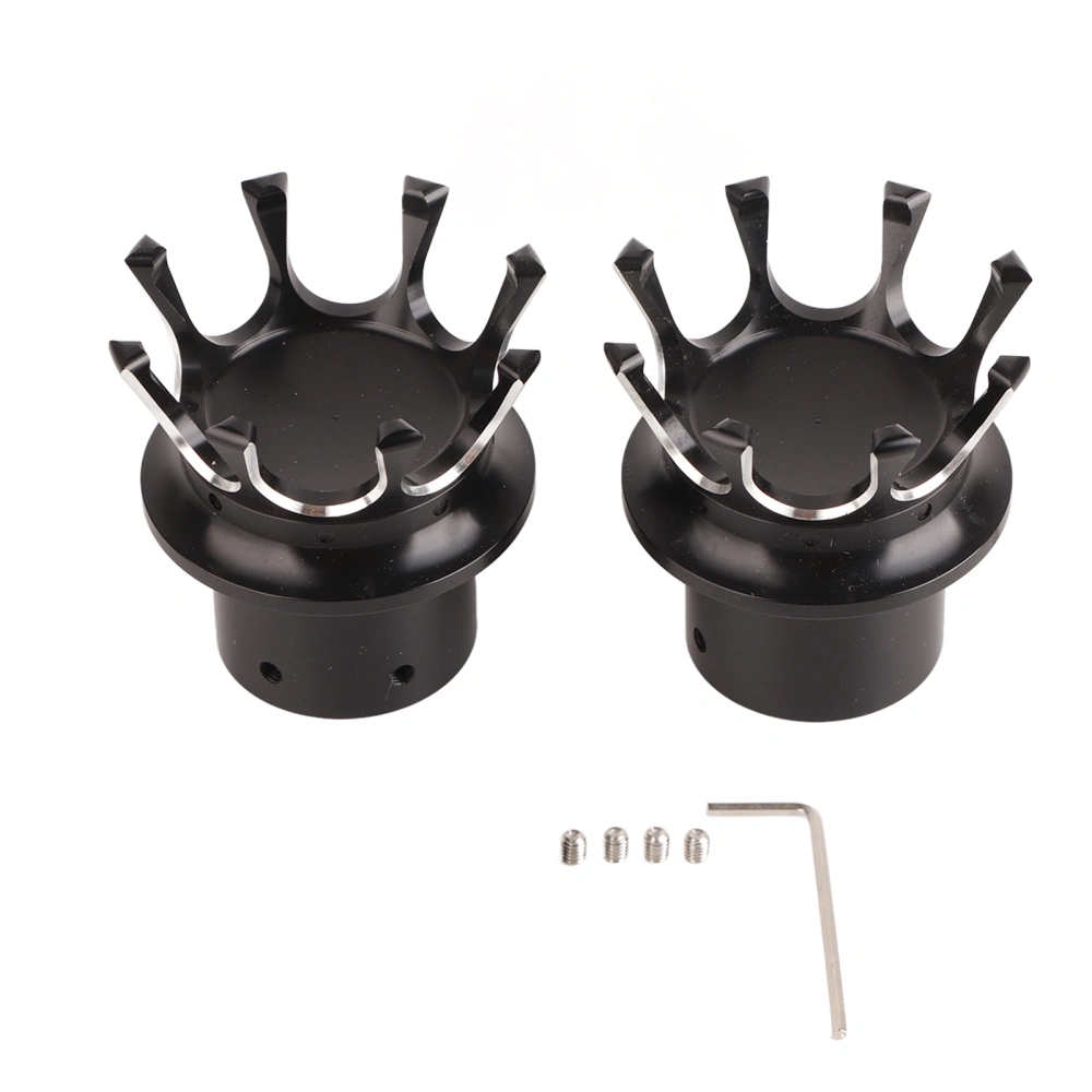 Front Axle Cap Covers Distinctive Crown Styling CNC Aluminum Alloy for Motorbike ModificationBlack Chrome