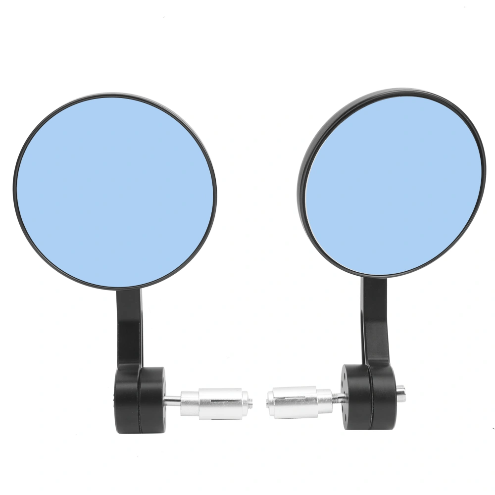 Pair of Handlebar Rear View Mirror Round Anti-Glare Aluminum Alloy Universal for Motorcycle