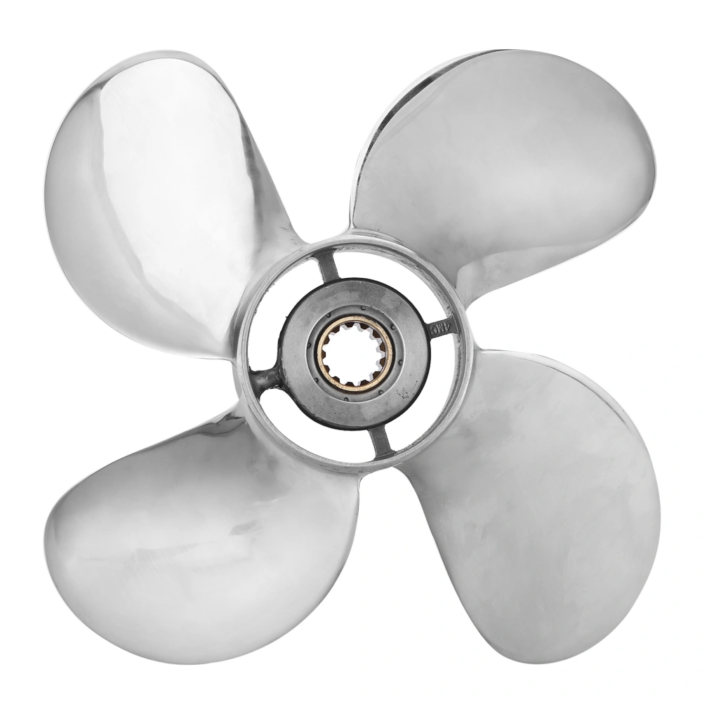 11.6x12 RH RH Outboard Propeller 4 Blades Stainless Steel Fit for Yamaha 25‑60HP Engine