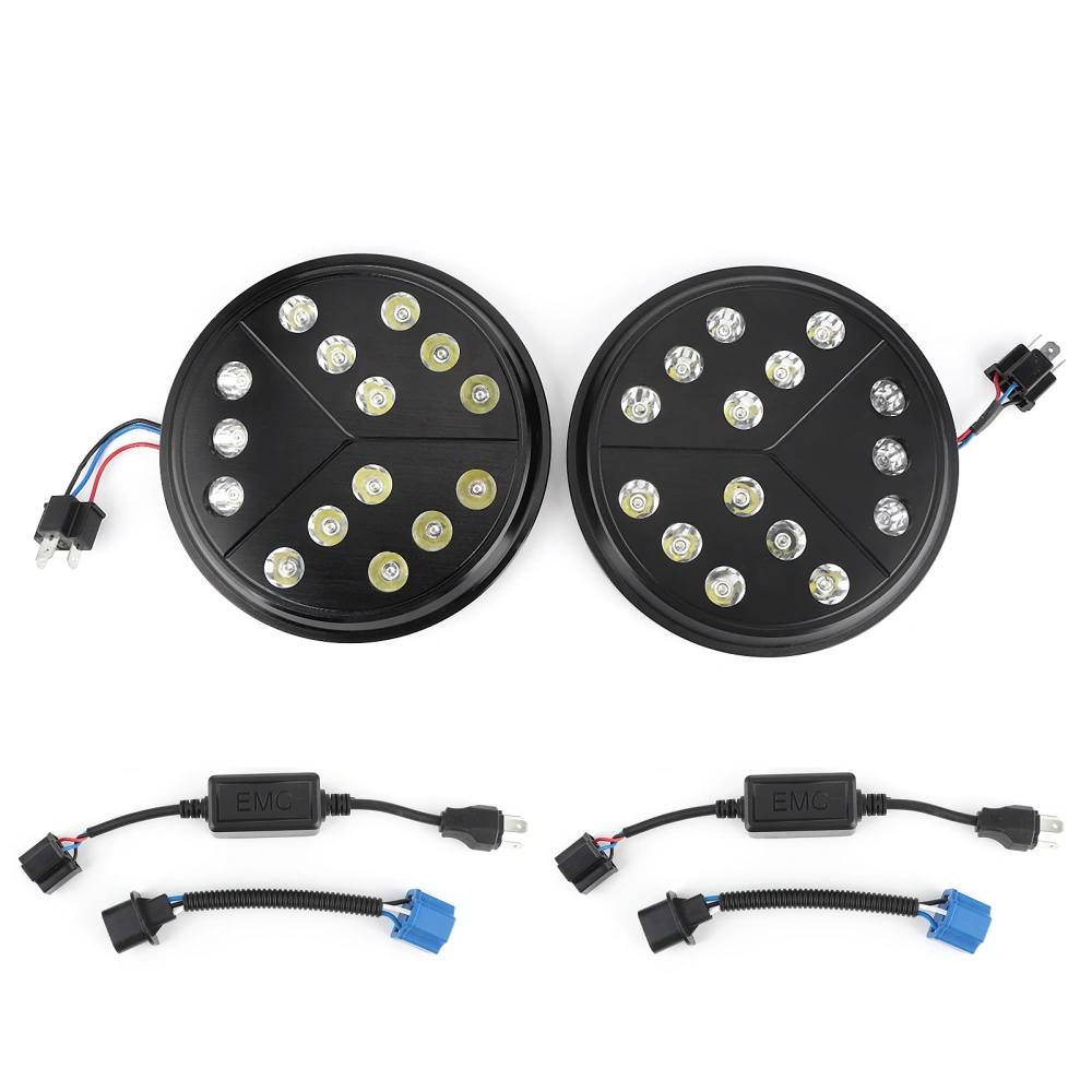 Pair of 7in LED Headlight High Low Beam 45W Arrows Headlamp IP68 Waterproof Fit For Jeep Wrangler Jk 07-17