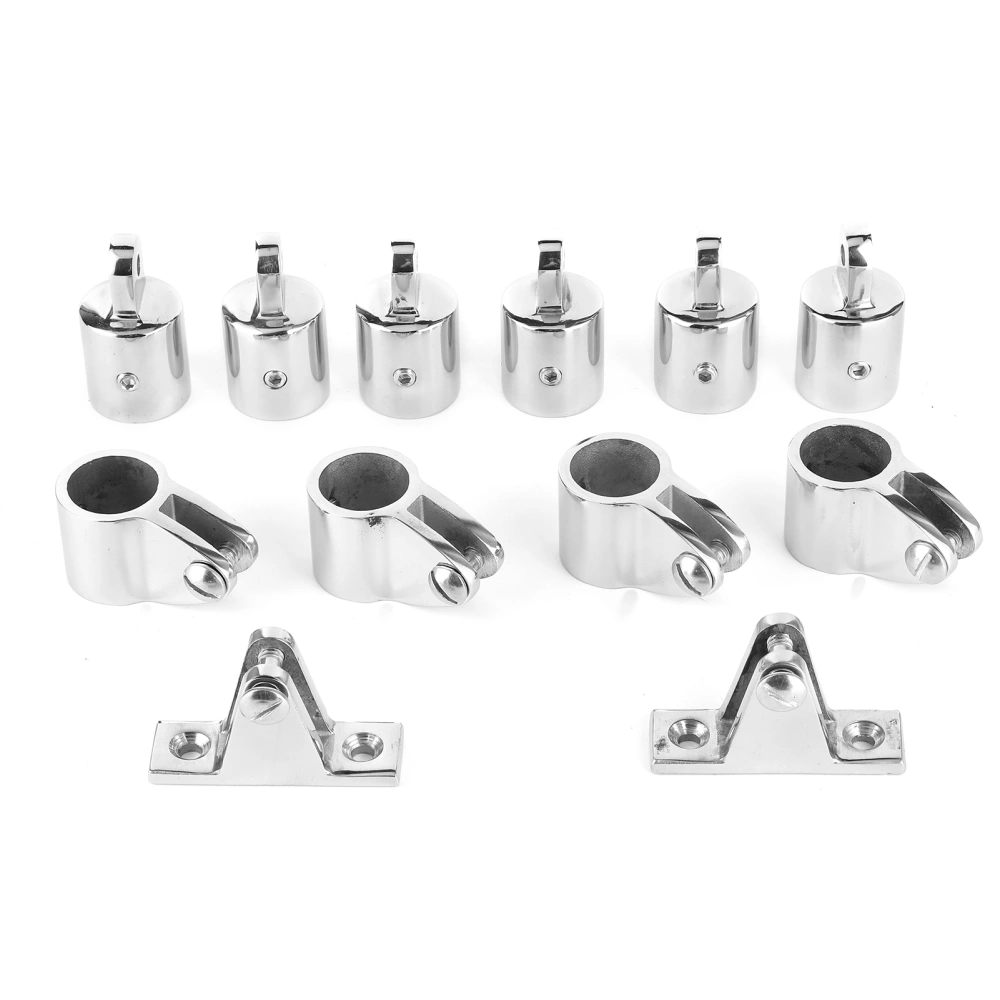 12pcs set 6 Jaw Slide4 Eye End Cap2 Deck Hinge 3Bow Bimini Top Fitting Boat Accessories 22mm (7/8in)